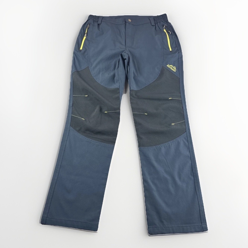 Kaisike Ski Pants Mens L Blue Hiking Zip Pockets Outdoors Performance Windproof